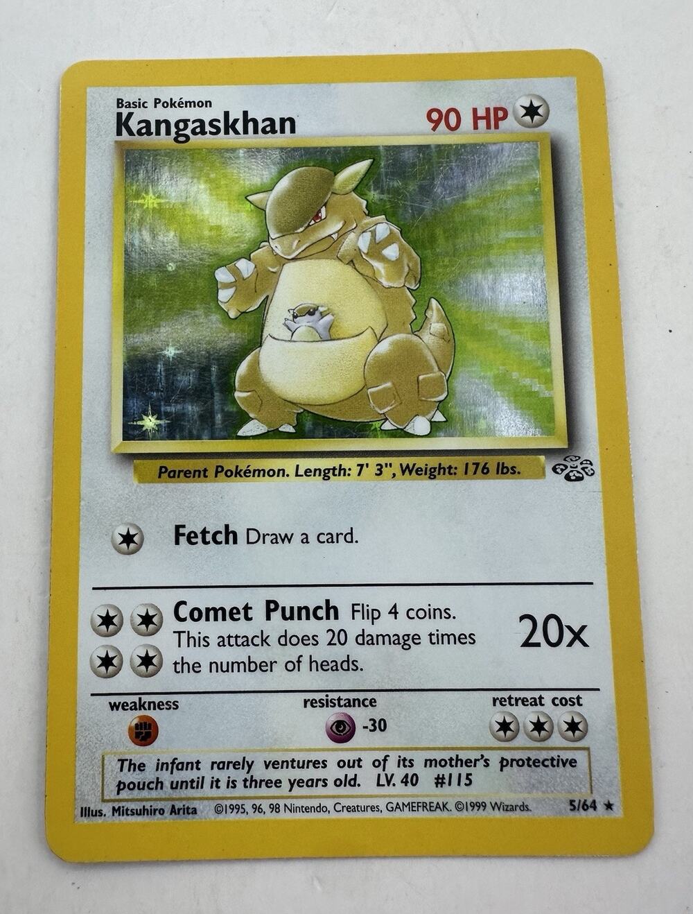 Pokemon TCG English Card Jungle Set WOTC Kangaskhan 5/64 Holo Rare LP/MP